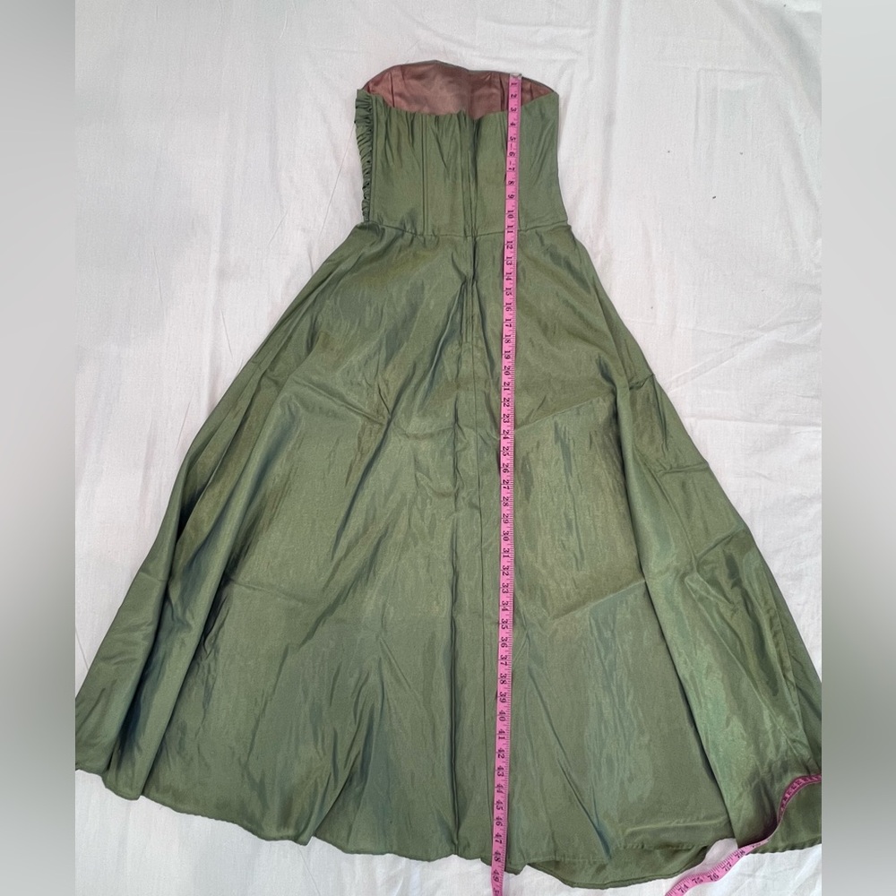 Y2K vintage green strapless gown by Scott McClintock. Size 4 - Picture 4 of 8